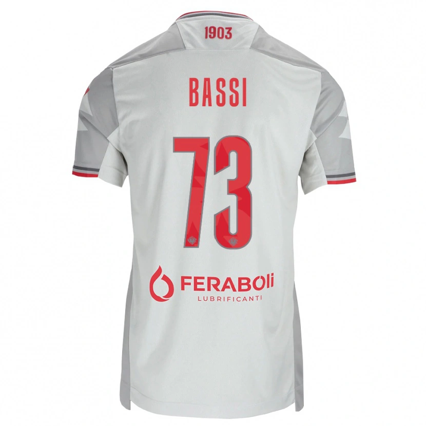 Danxen Dzieci Emanuele Bassi #73 Szary Biały Czerwony Wyjazdowa Koszulka 2026/27 Koszulki Klubowe