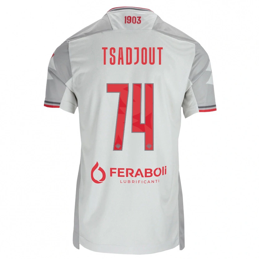 Danxen Dzieci Frank Tsadjout #74 Szary Biały Czerwony Wyjazdowa Koszulka 2026/27 Koszulki Klubowe
