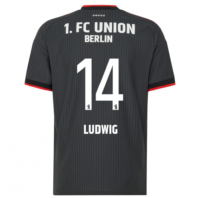 Danxen Dzieci Brandon Ludwig #14 Czarny Biały Czerwony Wyjazdowa Koszulka 2026/27 Koszulki Klubowe