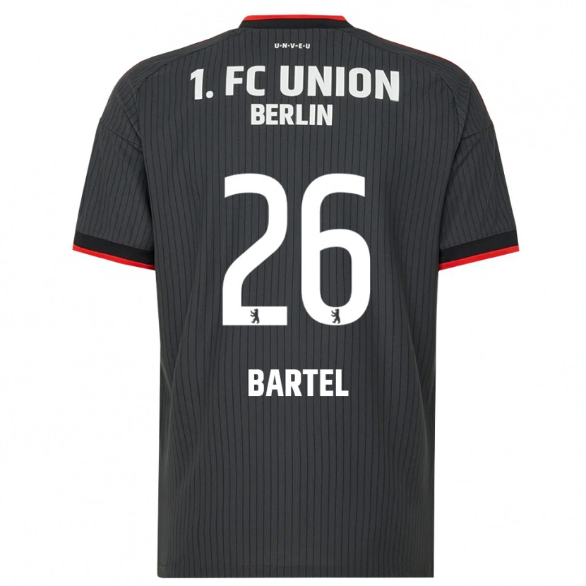 Danxen Dzieci Oskar Bartel #26 Czarny Biały Czerwony Wyjazdowa Koszulka 2026/27 Koszulki Klubowe