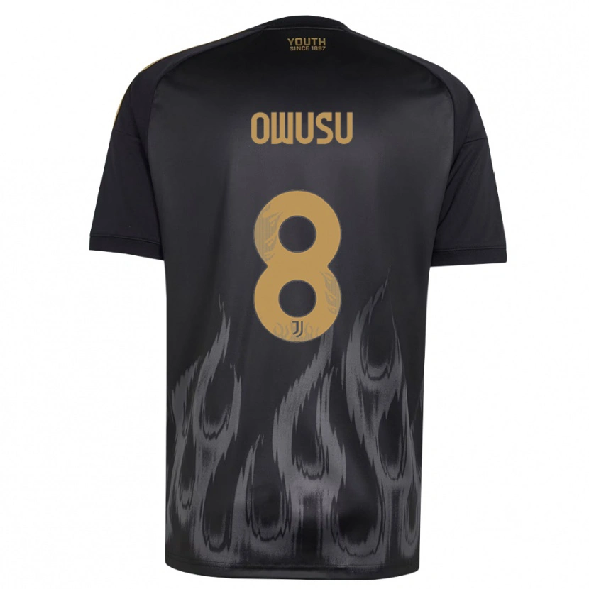 Danxen Dzieci Augusto Owusu #8 Czarny Brązowy Trzeci Komplet Koszulka 2026/27 Koszulki Klubowe