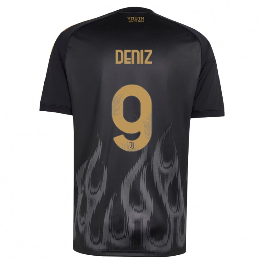 Danxen Dzieci Esad Deniz #9 Czarny Brązowy Trzeci Komplet Koszulka 2026/27 Koszulki Klubowe
