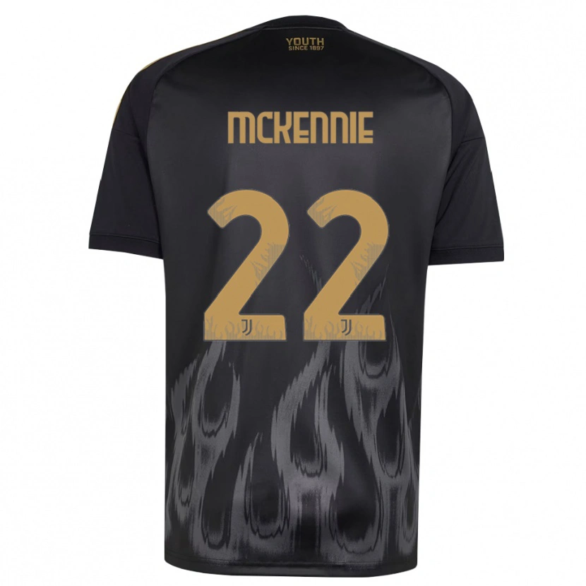 Danxen Dzieci Weston Mckennie #22 Czarny Brązowy Trzeci Komplet Koszulka 2026/27 Koszulki Klubowe