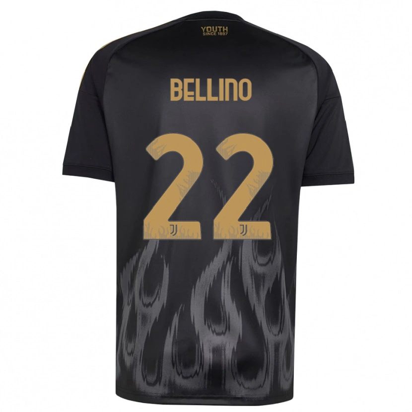 Danxen Dzieci Filippo Bellino #22 Czarny Brązowy Trzeci Komplet Koszulka 2026/27 Koszulki Klubowe