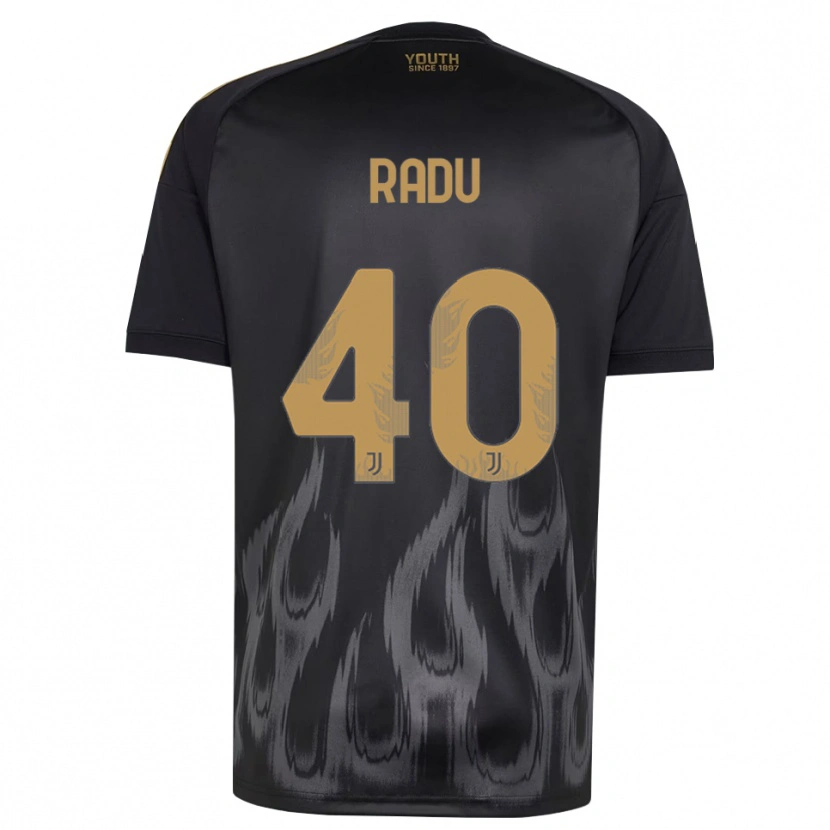 Danxen Dzieci Riccardo Radu #40 Czarny Brązowy Trzeci Komplet Koszulka 2026/27 Koszulki Klubowe