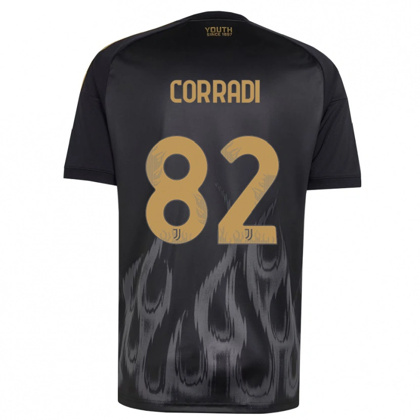 Danxen Dzieci Christian Corradi #82 Czarny Brązowy Trzeci Komplet Koszulka 2026/27 Koszulki Klubowe