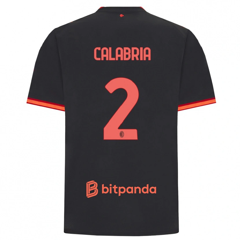 Danxen Dzieci Davide Calabria #2 Czarny Czerwony Trzeci Komplet Koszulka 2026/27 Koszulki Klubowe
