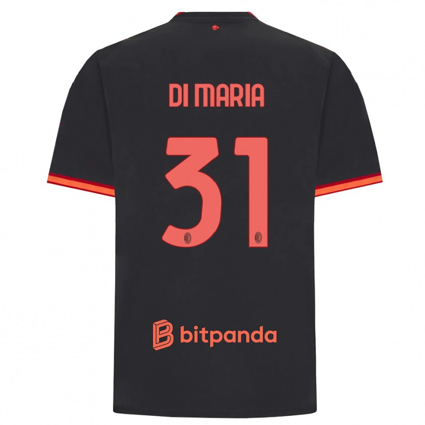 Danxen Dzieci Alessandro Di Maria #31 Czarny Czerwony Trzeci Komplet Koszulka 2026/27 Koszulki Klubowe