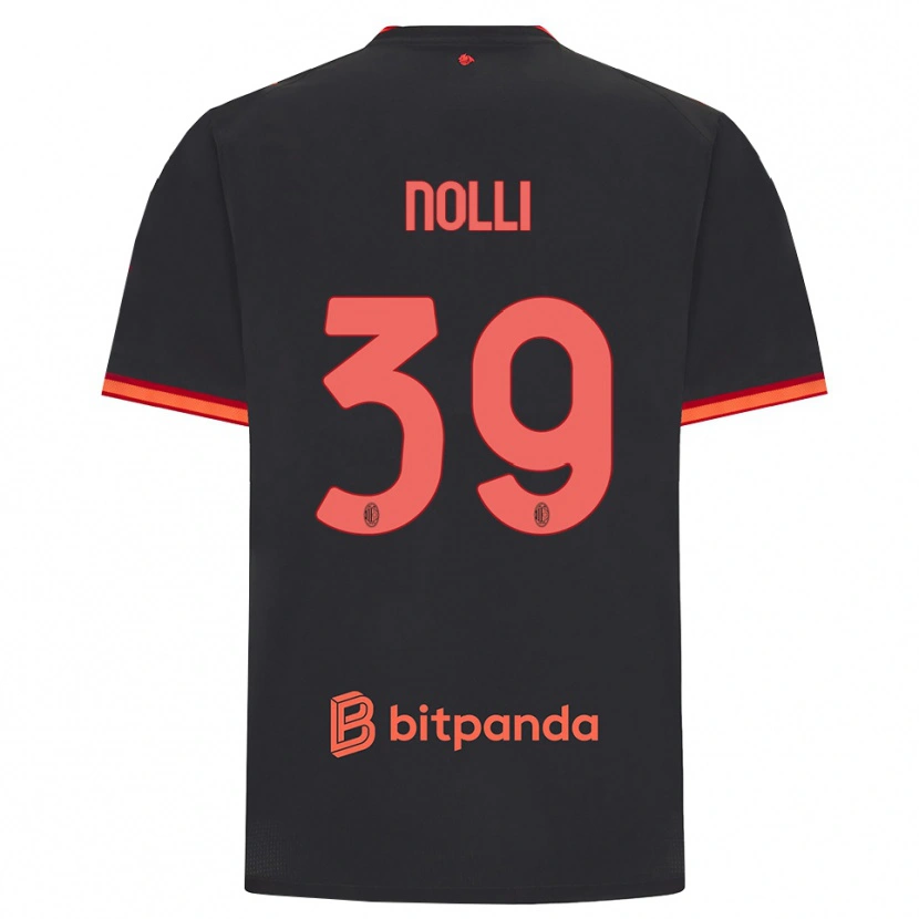 Danxen Dzieci Luca Nolli #39 Czarny Czerwony Trzeci Komplet Koszulka 2026/27 Koszulki Klubowe