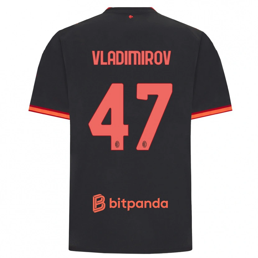 Danxen Dzieci Valeri Vladimirov #47 Czarny Czerwony Trzeci Komplet Koszulka 2026/27 Koszulki Klubowe