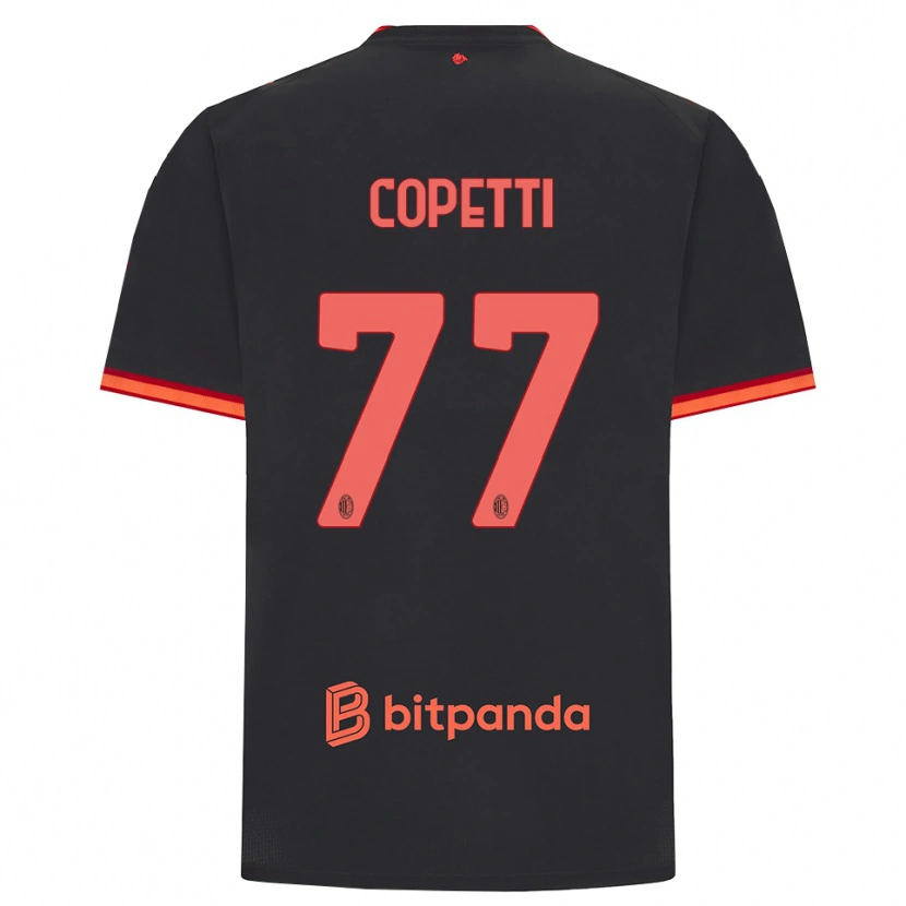 Danxen Dzieci Matilde Copetti #77 Czarny Czerwony Trzeci Komplet Koszulka 2026/27 Koszulki Klubowe