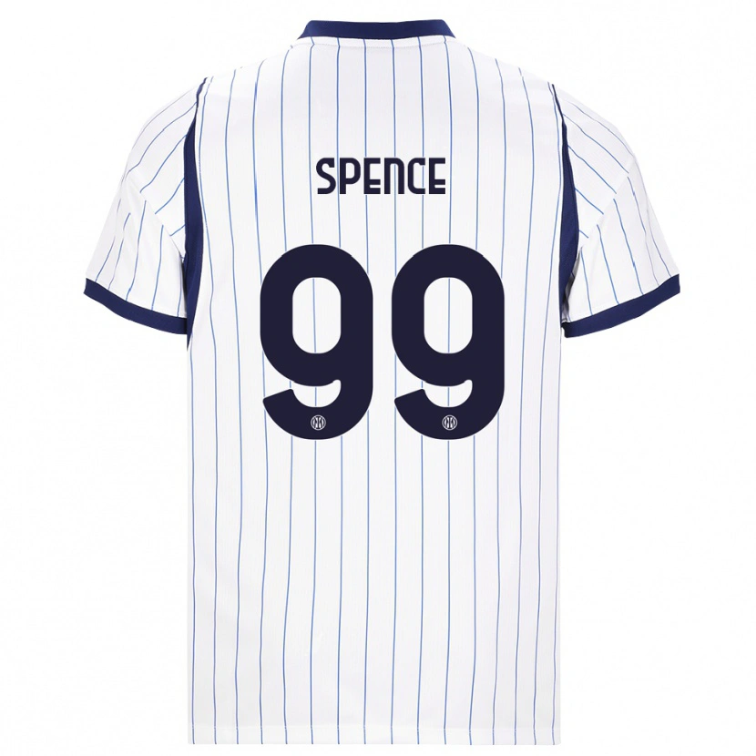 Danxen Męski Djed Spence #99 Biały Granatowy Wyjazdowa Koszulka 2026/27 Koszulki Klubowe