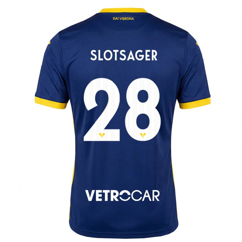 Danxen Męski Tobias Slotsager #28 Królewski Niebieski Żółty Biały Domowa Koszulka 2026/27 Koszulki Klubowe
