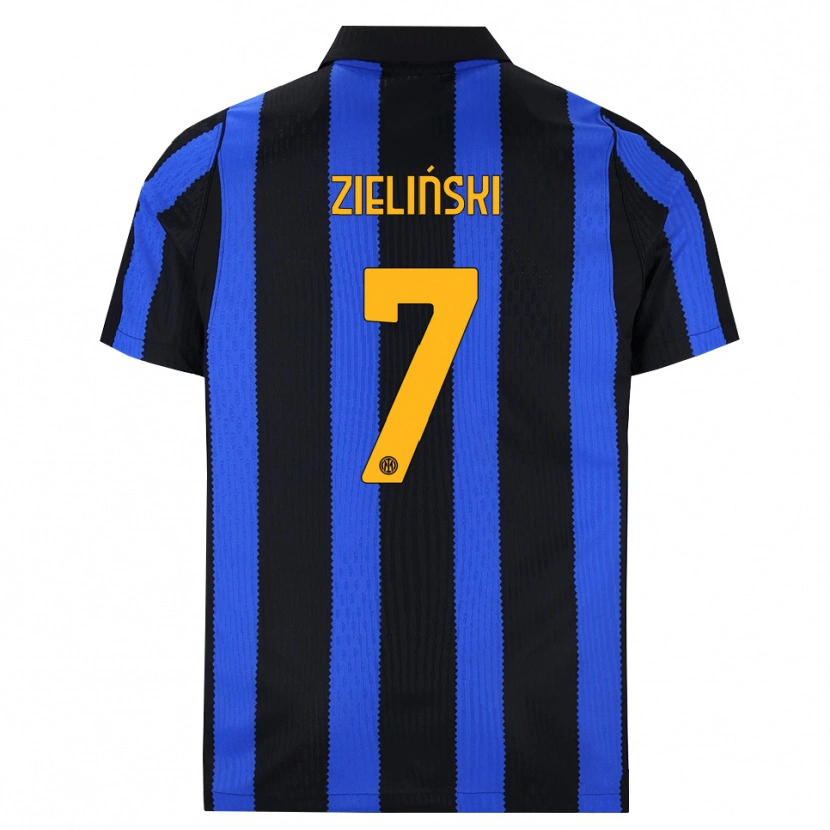 Danxen Męski Piotr Zielinski #7 Czarny Niebieski Żółty Domowa Koszulka 2026/27 Koszulki Klubowe
