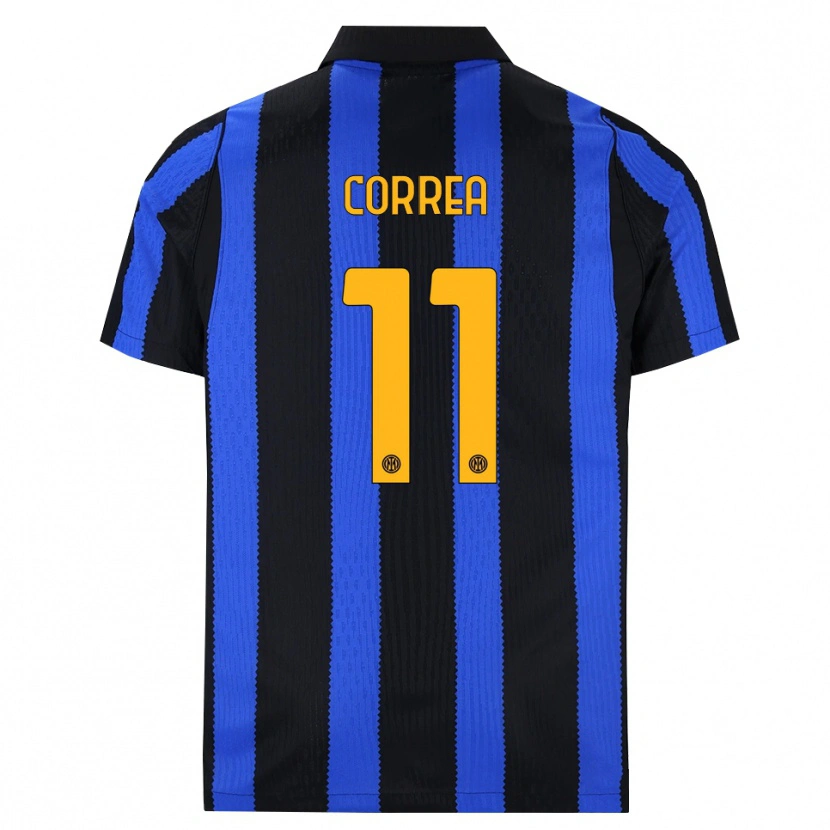 Danxen Męski Joaquin Correa #11 Czarny Niebieski Żółty Domowa Koszulka 2026/27 Koszulki Klubowe