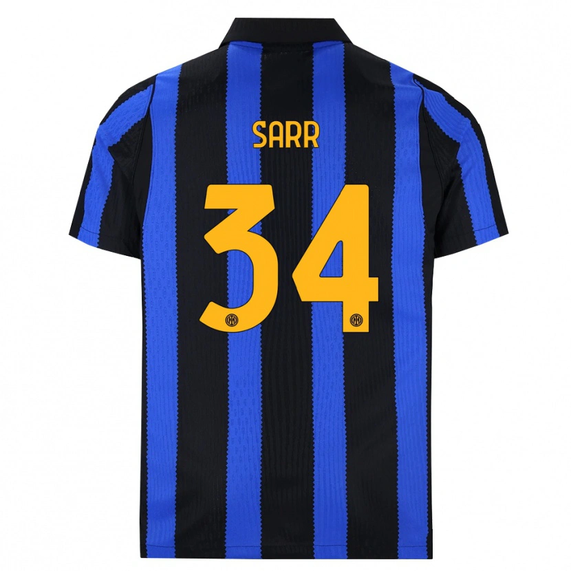 Danxen Męski Amadou Sarr #34 Czarny Niebieski Żółty Domowa Koszulka 2026/27 Koszulki Klubowe