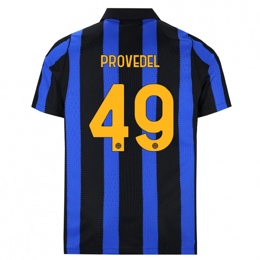 Danxen Męski Ivan Provedel #49 Czarny Niebieski Żółty Domowa Koszulka 2026/27 Koszulki Klubowe