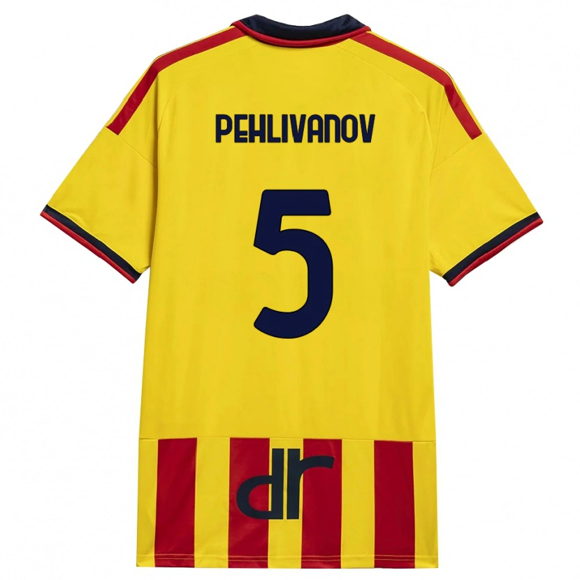 Danxen Męski Cristian Pehlivanov #5 Żółty Czerwony Domowa Koszulka 2026/27 Koszulki Klubowe