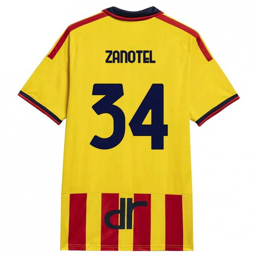 Danxen Męski Giovanni Zanotel #34 Żółty Czerwony Domowa Koszulka 2026/27 Koszulki Klubowe