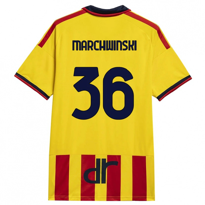 Danxen Męski Filip Marchwinski #36 Żółty Czerwony Domowa Koszulka 2026/27 Koszulki Klubowe