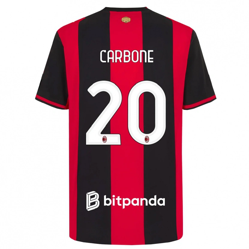 Danxen Męski Emanuele Carbone #20 Czerwony Czarny Biały Domowa Koszulka 2026/27 Koszulki Klubowe