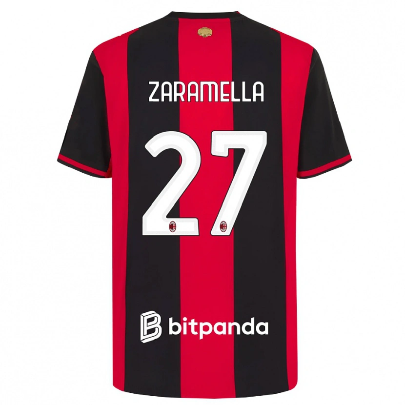 Danxen Męski Mattia Zaramella #27 Czerwony Czarny Biały Domowa Koszulka 2026/27 Koszulki Klubowe