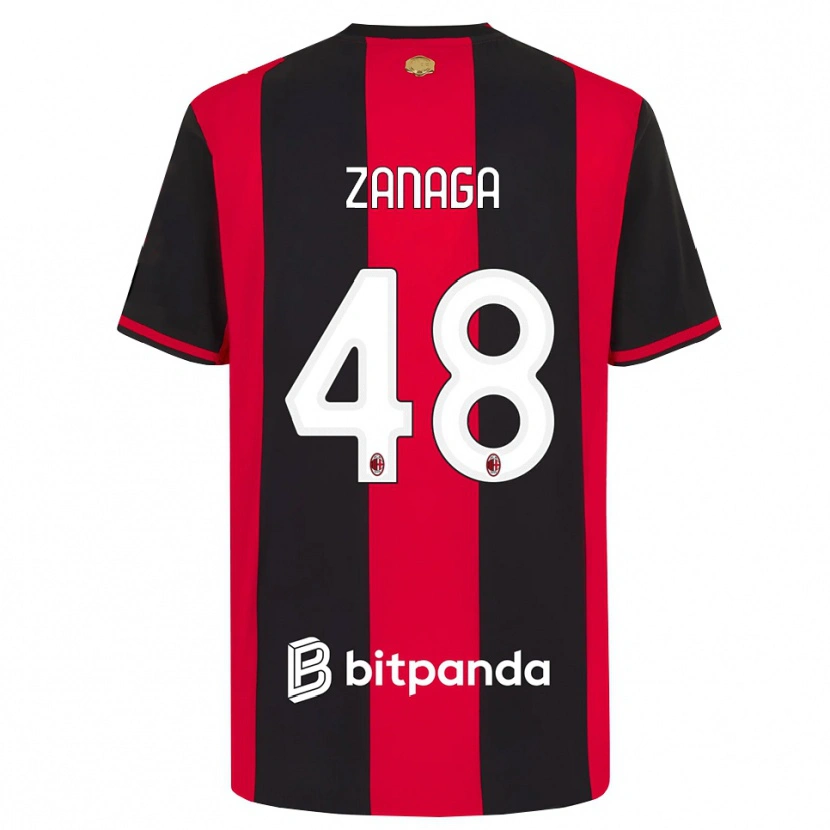 Danxen Męski Edoardo Zanaga #48 Czerwony Czarny Biały Domowa Koszulka 2026/27 Koszulki Klubowe