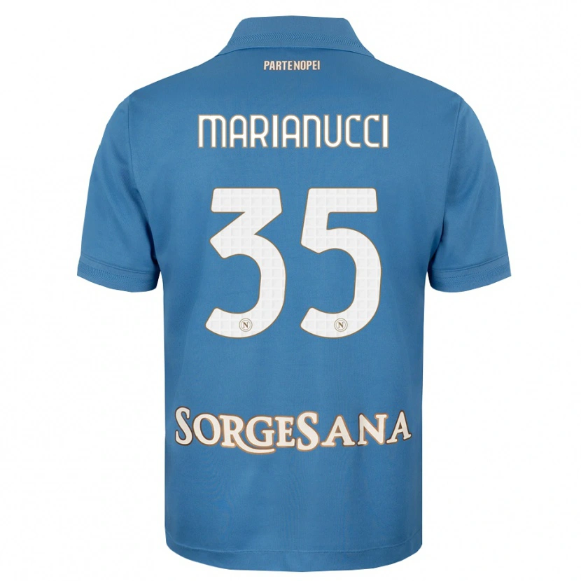 Danxen Męski Luca Marianucci #35 Niebieski Mglisty Biały Domowa Koszulka 2026/27 Koszulki Klubowe