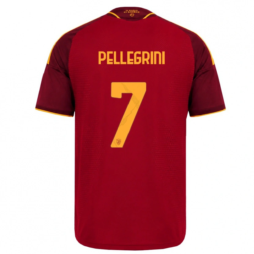 Danxen Męski Lorenzo Pellegrini #7 Czerwony Złoty Żółty Domowa Koszulka 2026/27 Koszulki Klubowe