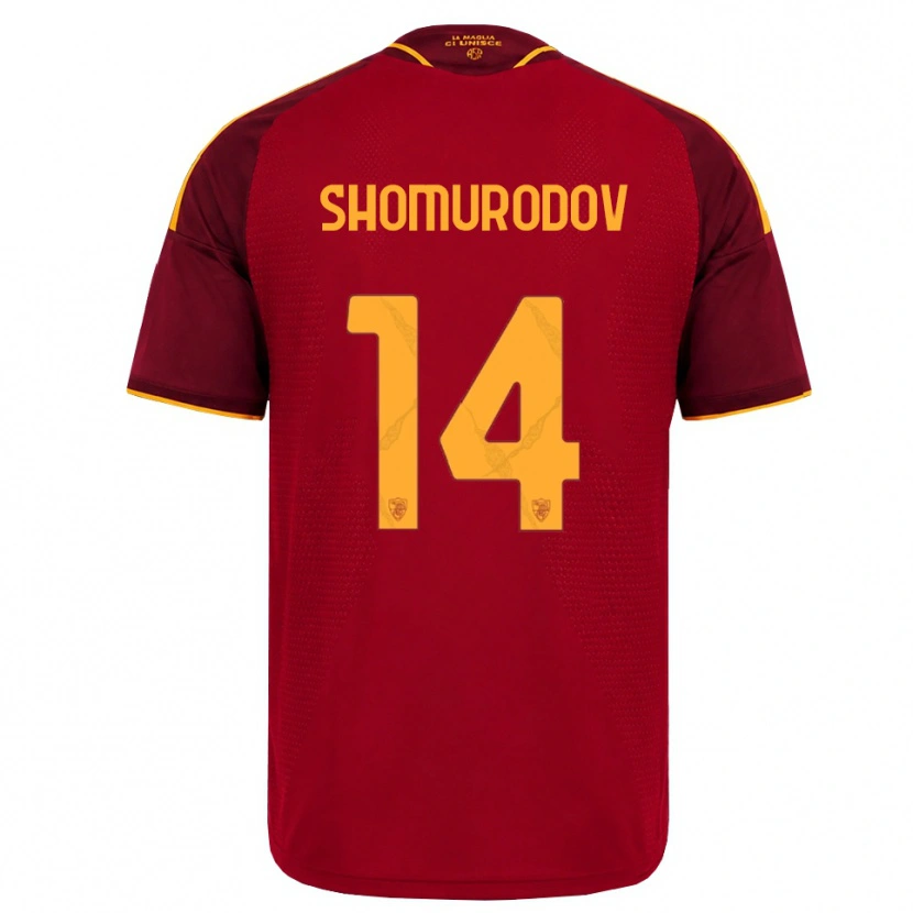 Danxen Męski Eldor Shomurodov #14 Czerwony Złoty Żółty Domowa Koszulka 2026/27 Koszulki Klubowe