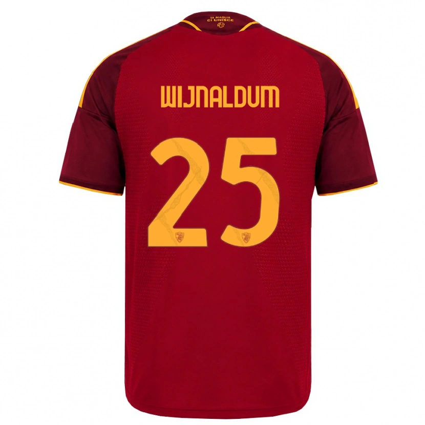 Danxen Męski Georginio Wijnaldum #25 Czerwony Złoty Żółty Domowa Koszulka 2026/27 Koszulki Klubowe