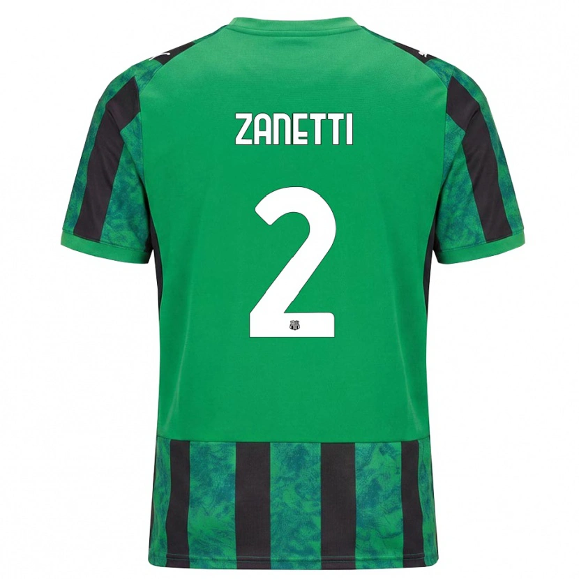 Danxen Męski Matteo Zanetti #2 Zielony Czarny Biały Domowa Koszulka 2026/27 Koszulki Klubowe