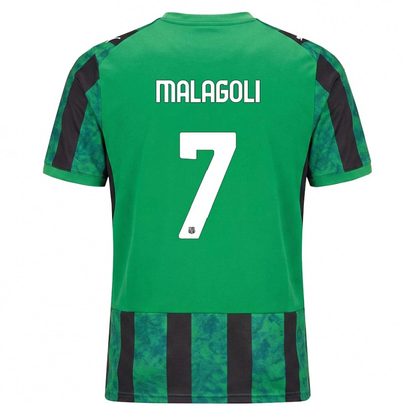 Danxen Męski Mattia Malagoli #7 Zielony Czarny Biały Domowa Koszulka 2026/27 Koszulki Klubowe