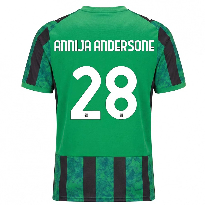 Danxen Męski Gabriela Annija Andersone #28 Zielony Czarny Biały Domowa Koszulka 2026/27 Koszulki Klubowe