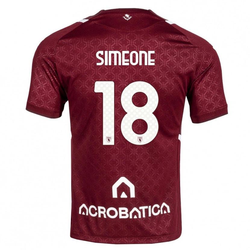 Danxen Męski Giovanni Simeone #18 Bordowy Biały Domowa Koszulka 2026/27 Koszulki Klubowe