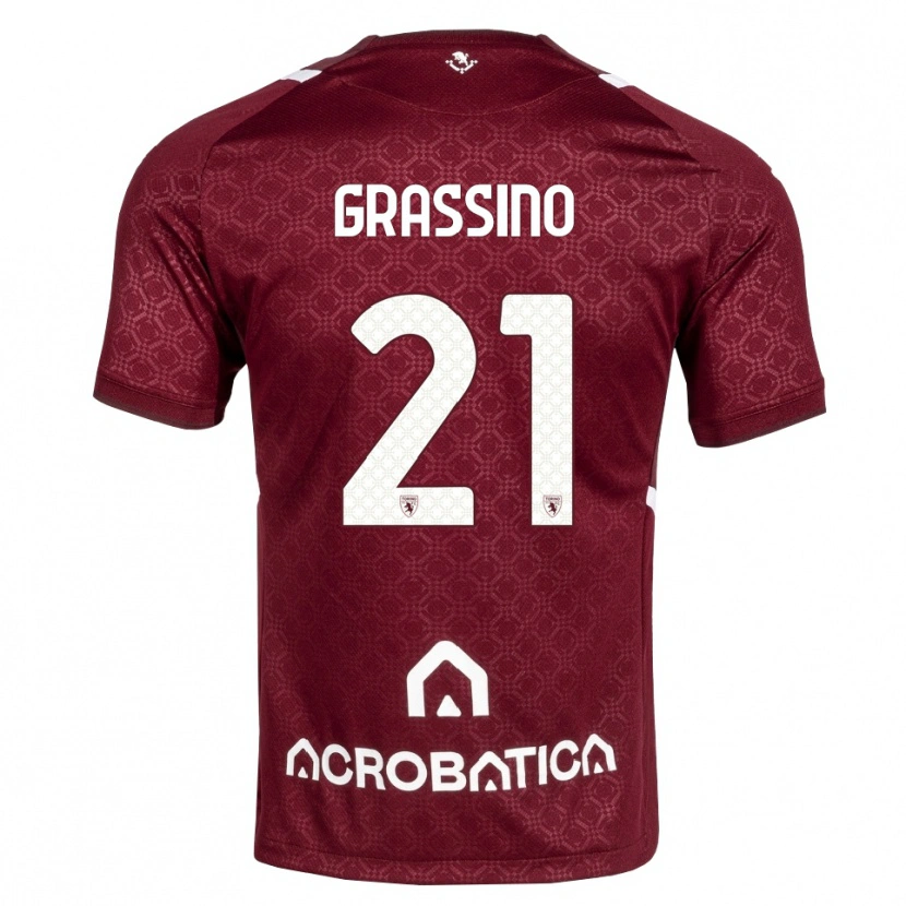 Danxen Męski Giulia Grassino #21 Bordowy Biały Domowa Koszulka 2026/27 Koszulki Klubowe