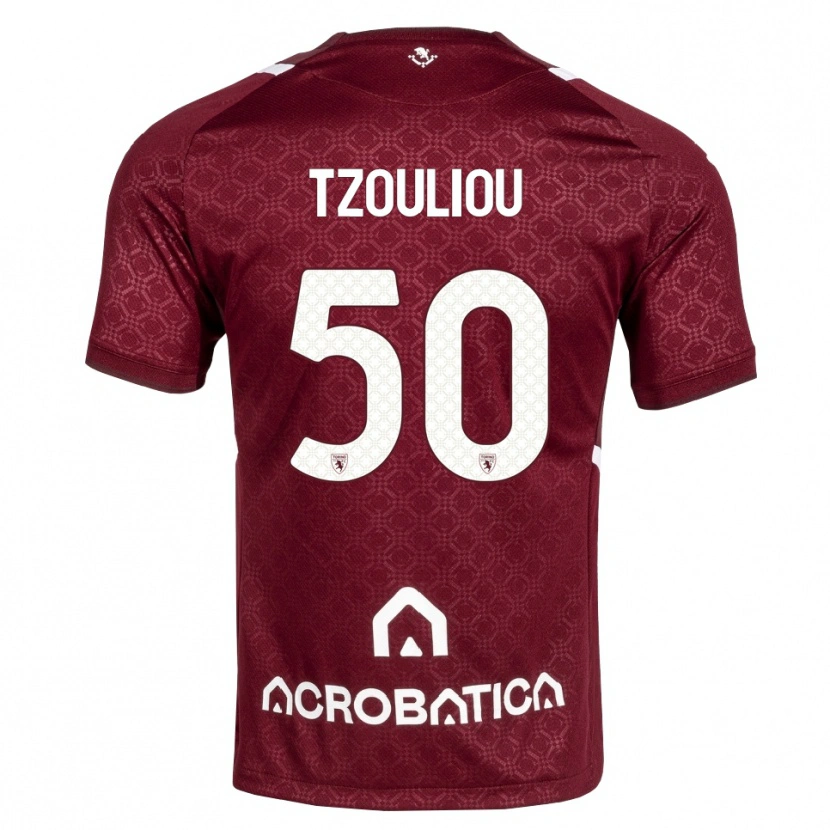 Danxen Męski Dimitrianos Tzouliou #50 Bordowy Biały Domowa Koszulka 2026/27 Koszulki Klubowe