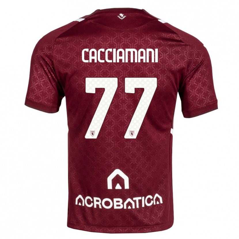 Danxen Męski Alessio Cacciamani #77 Bordowy Biały Domowa Koszulka 2026/27 Koszulki Klubowe