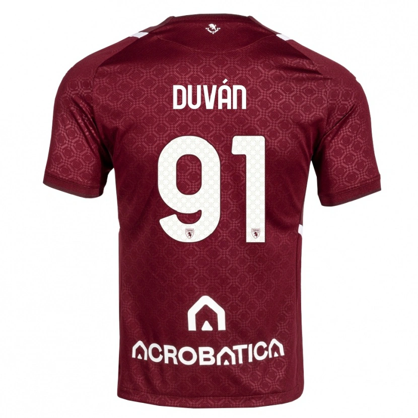 Danxen Męski Duván Zapata #91 Bordowy Biały Domowa Koszulka 2026/27 Koszulki Klubowe