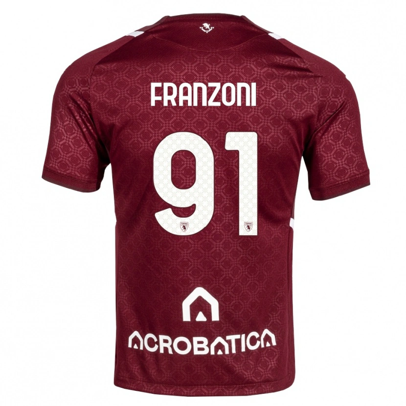 Danxen Męski Nicolò Franzoni #91 Bordowy Biały Domowa Koszulka 2026/27 Koszulki Klubowe