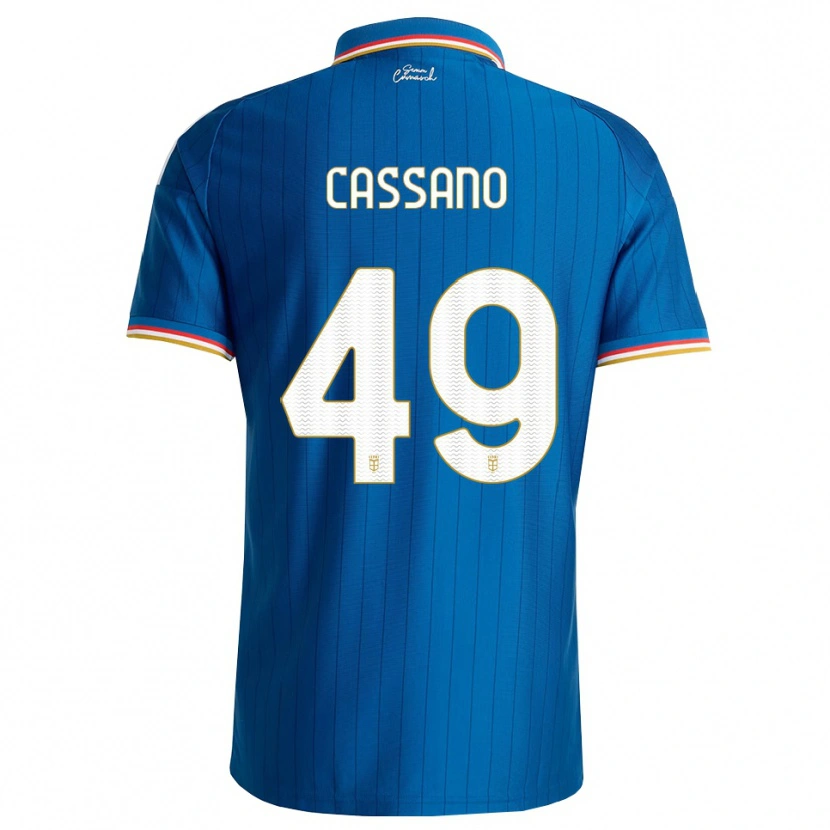 Danxen Męski Riccardo Cassano #49 Niebieski Biały Czerwony Domowa Koszulka 2026/27 Koszulki Klubowe