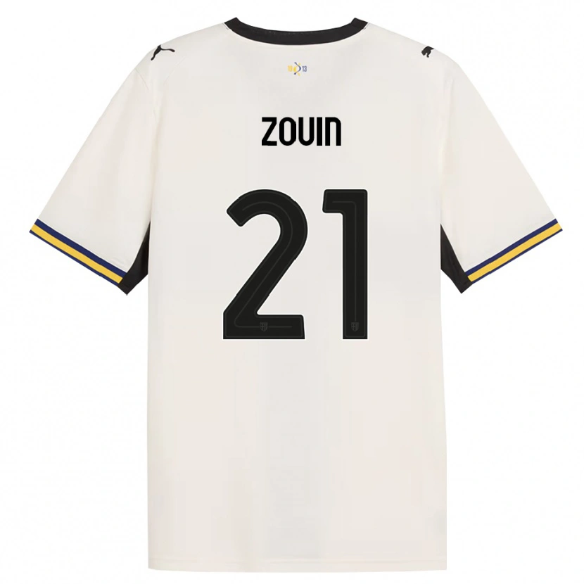 Danxen Męski Aymen Zouin #21 Białawy Czarny Żółty Domowa Koszulka 2026/27 Koszulki Klubowe