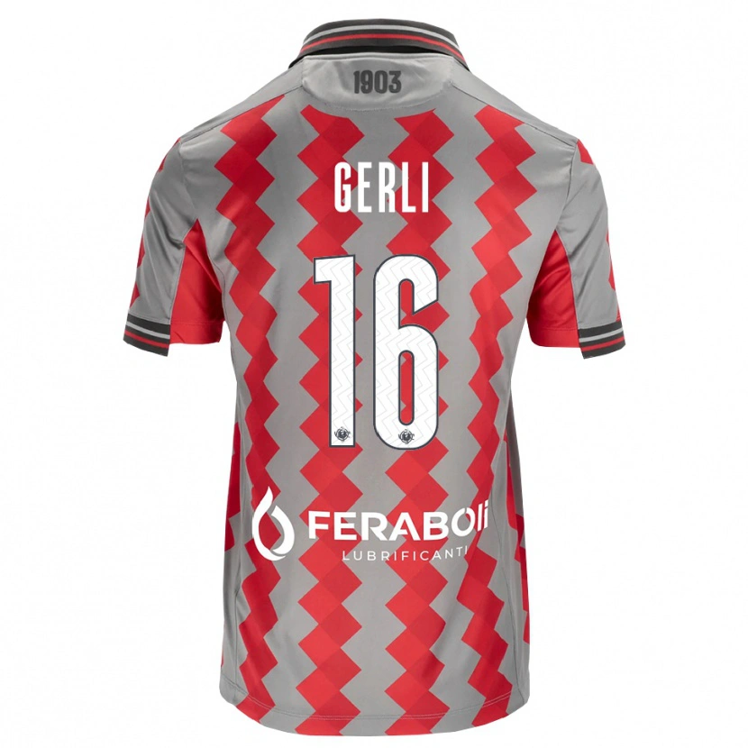 Danxen Męski Fabio Gerli #16 Szary Czerwony Biały Domowa Koszulka 2026/27 Koszulki Klubowe