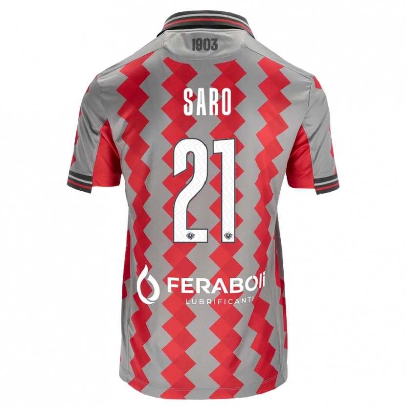 Danxen Męski Gianluca Saro #21 Szary Czerwony Biały Domowa Koszulka 2026/27 Koszulki Klubowe