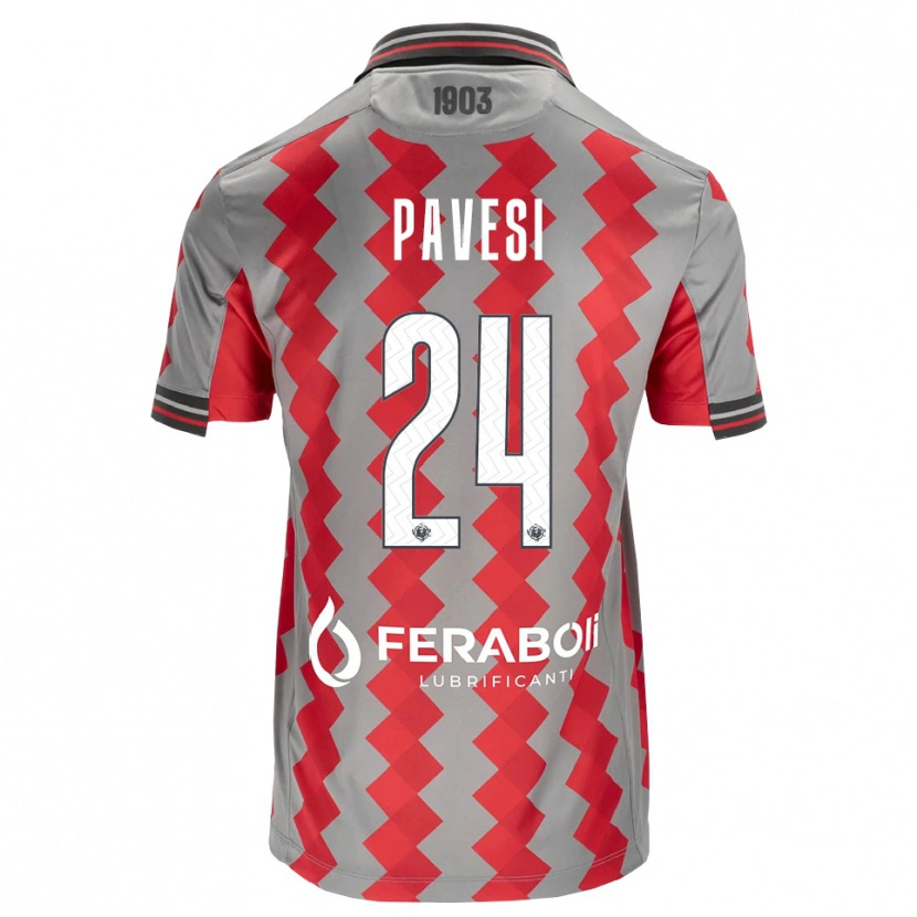 Danxen Męski Davide Pavesi #24 Szary Czerwony Biały Domowa Koszulka 2026/27 Koszulki Klubowe