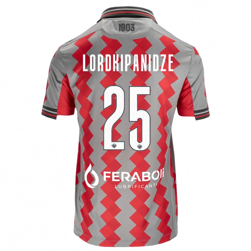Danxen Męski Dachi Lordkipanidze #25 Szary Czerwony Biały Domowa Koszulka 2026/27 Koszulki Klubowe