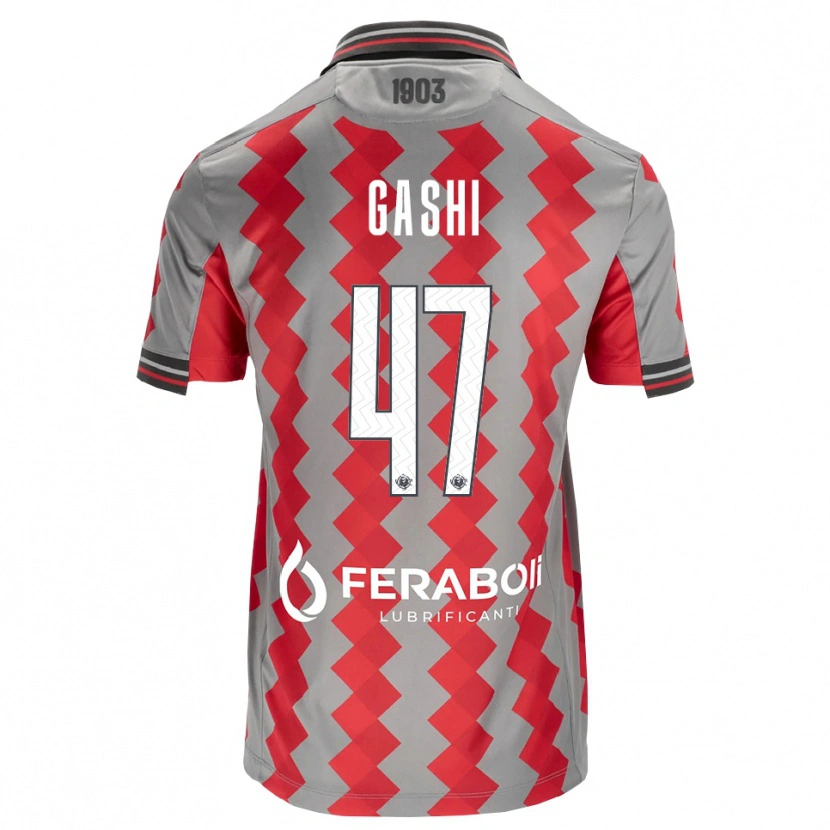 Danxen Męski Eduart Gashi #47 Szary Czerwony Biały Domowa Koszulka 2026/27 Koszulki Klubowe