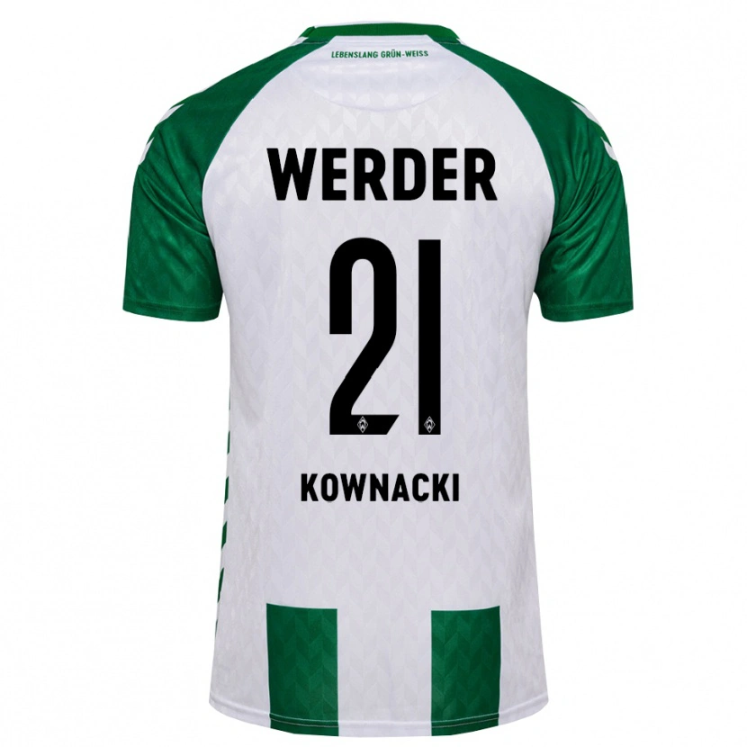 Danxen Męski Dawid Kownacki #21 Zielony Biały Domowa Koszulka 2026/27 Koszulki Klubowe
