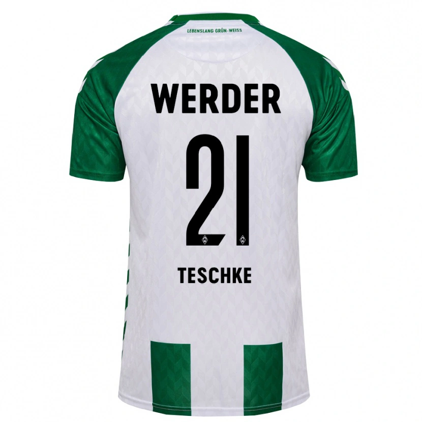 Danxen Męski Tim Teschke #21 Zielony Biały Domowa Koszulka 2026/27 Koszulki Klubowe