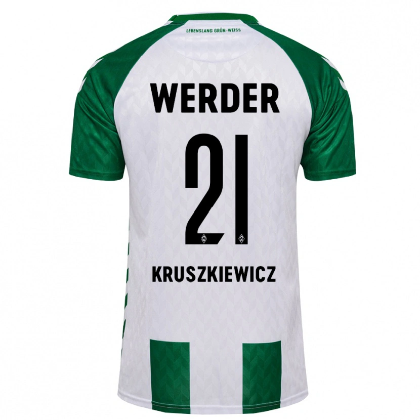 Danxen Męski Jakub Kruszkiewicz #21 Zielony Biały Domowa Koszulka 2026/27 Koszulki Klubowe